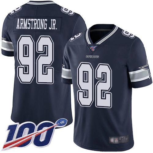 Men Dallas Cowboys Limited Navy Blue Dorance Armstrong Jr. Home #92 100th Season Vapor Untouchable NFL Jersey->dallas cowboys->NFL Jersey